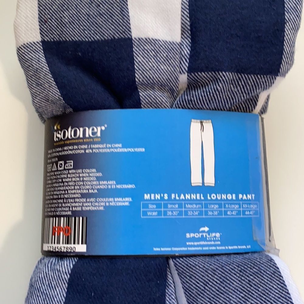 ISOTONER  men’s lounge sleepwear pant sz LARGE FLANNEL new - Picture 3 of 4
